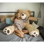 Big Plush Teddy Bear, Soft Toy, 160 Cm, 63 Inches, 5.2 Feet, Light Brown, Bobo - Image 4