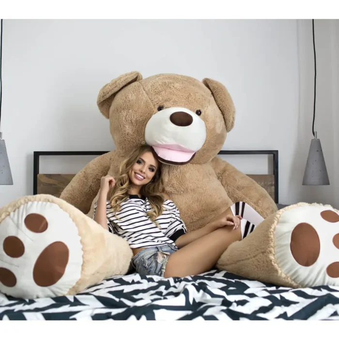 Big Plush Teddy Bear, Soft Toy, 220 Cm, 86 Inches, 7.2 Feet, Light Brown, Bobo - Image 4